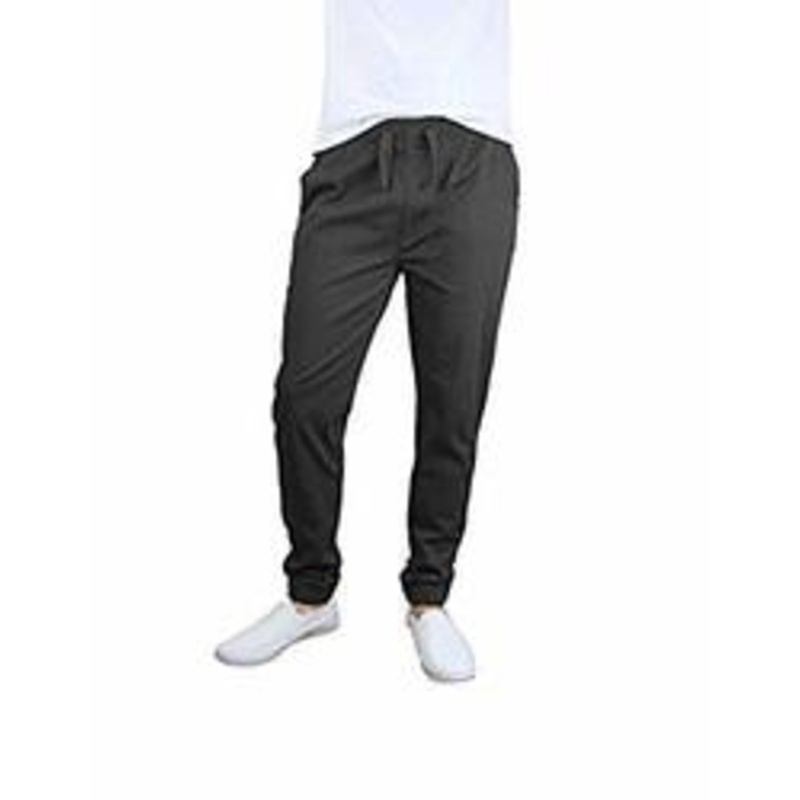 Galaxy By Harvic Men's Basic Stretch Twill Jogger Pants Black Small