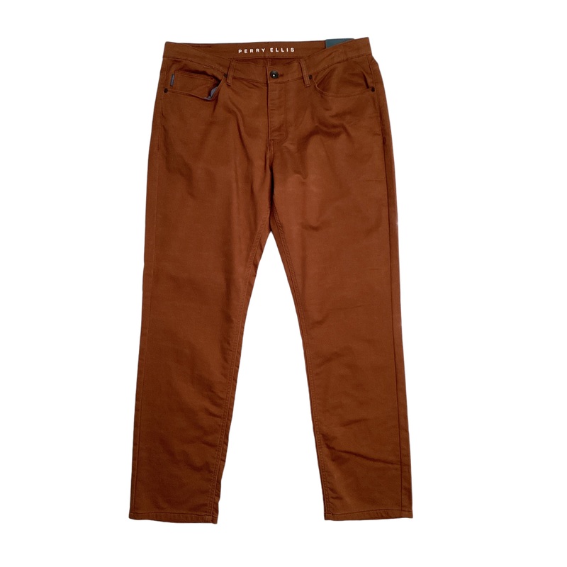 Perry Ellis Mens Anywhere 5 Pocket Jeans Cambridge Brown 38 x 32
