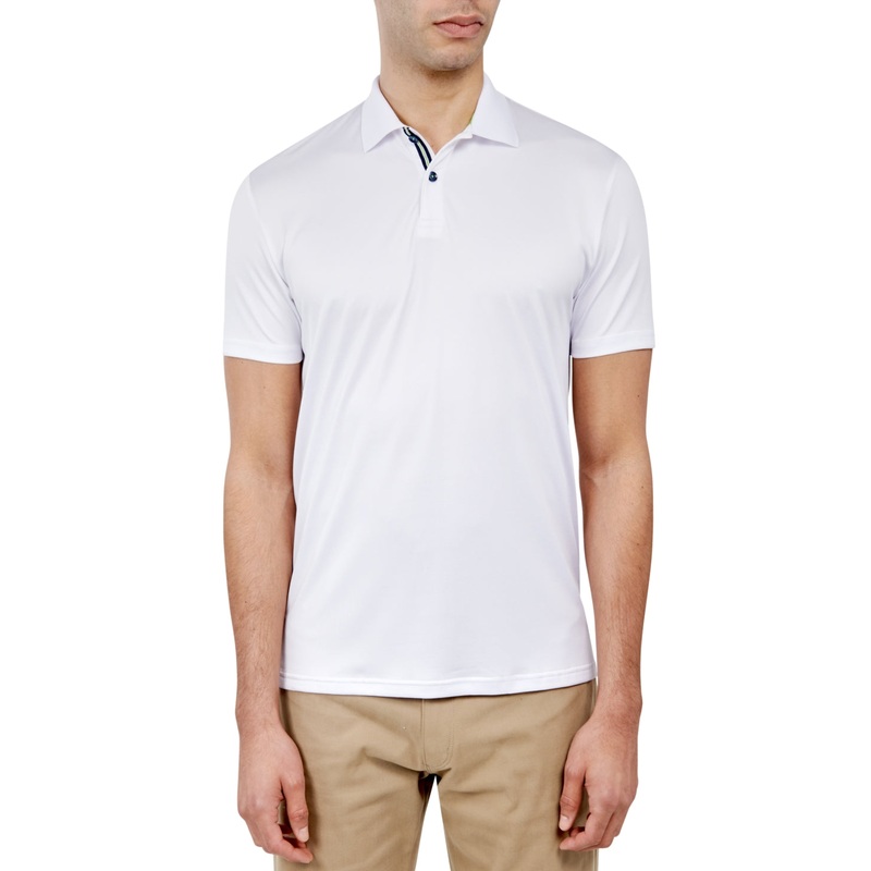 Society of Threads Mens Regular Fit Short Sleeve Polo Shirt White 2XL