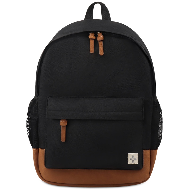 Sun Stone Mens Riley Solid Black Backpack Bag