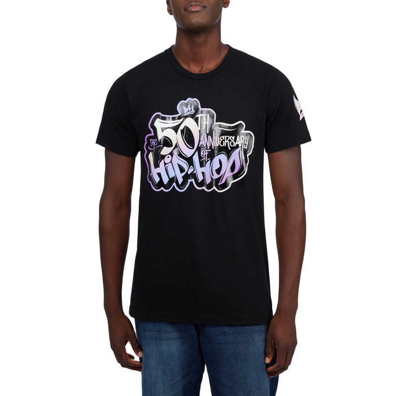 Thread Collective Mens 50 Year Hip Hop Anniversary Graphic T Shirt Black Large