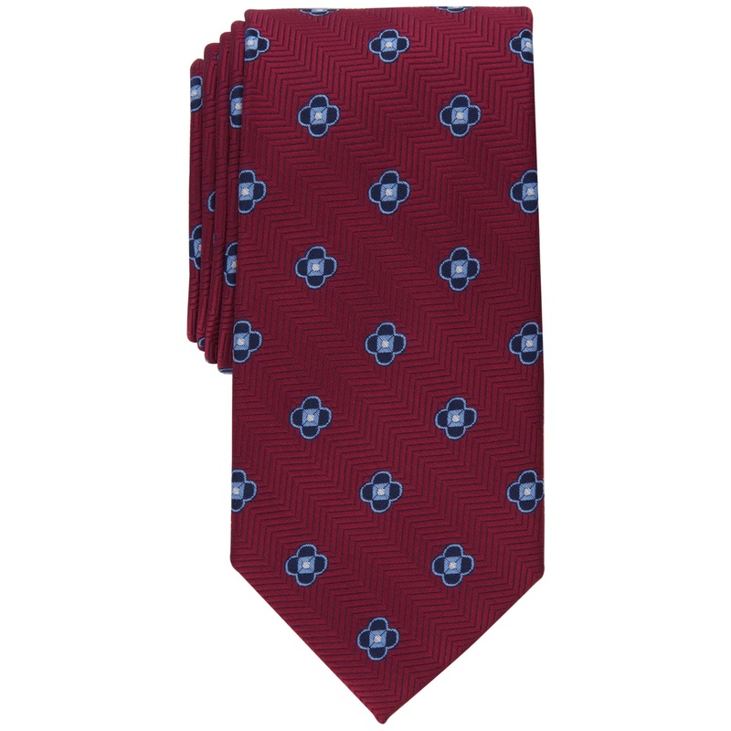 Club Room Mens Necktie Berdie Neat Tie Burgundy Red