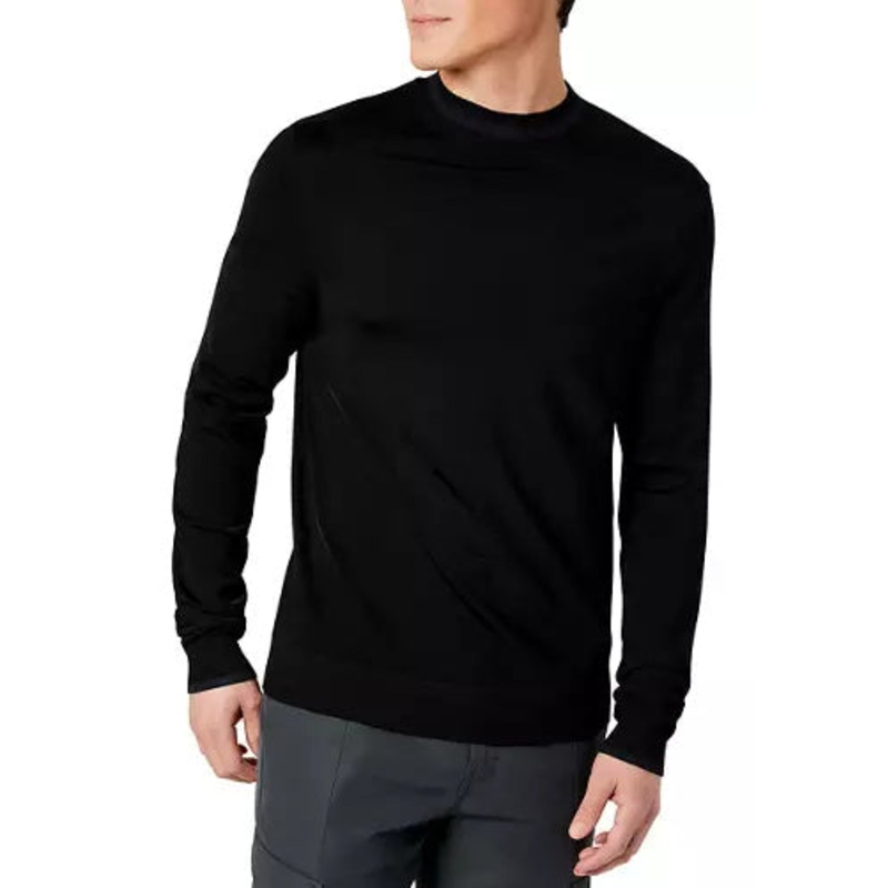 Kenneth Cole Men's Slim Fit Mock Neck Sweater  Black Small