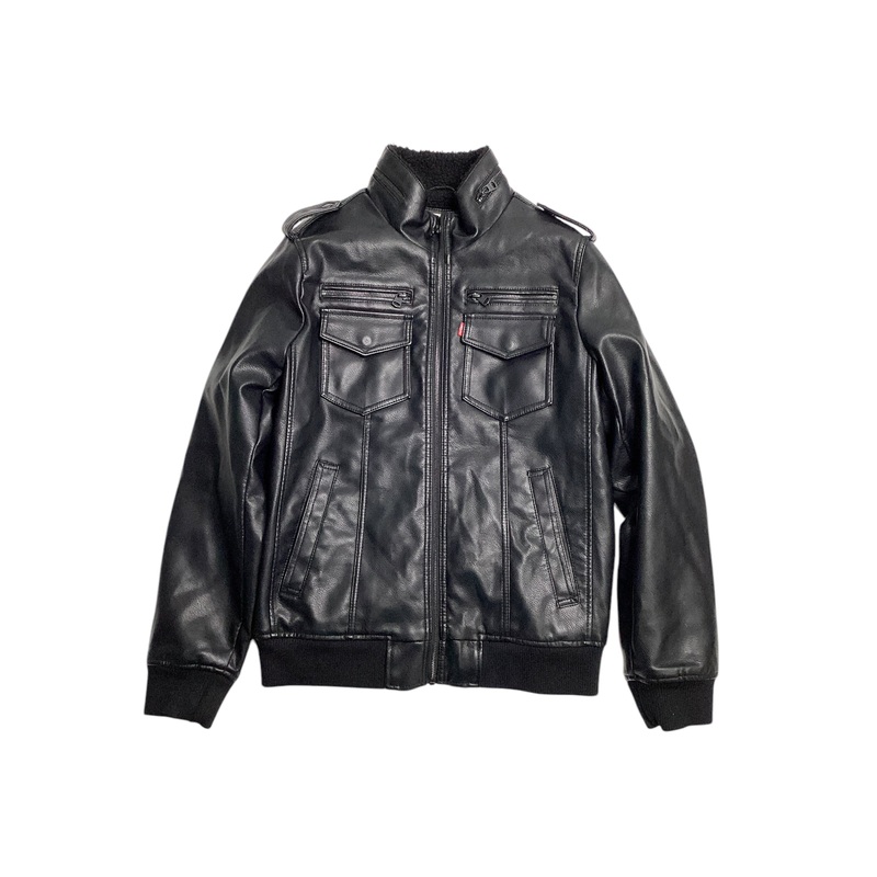 Levis Mens Shearling Lined Faux Leather Jacket Small Black