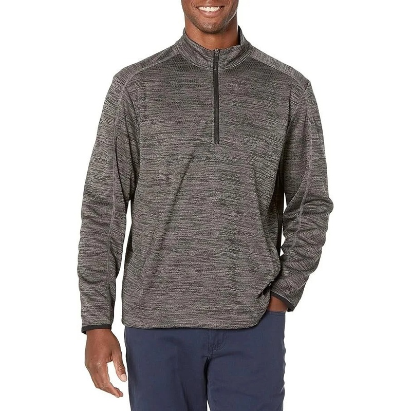 PGA Tour Men's Midweight Moisture Wicking 1/4 Zip Jacket Grey Heather Small