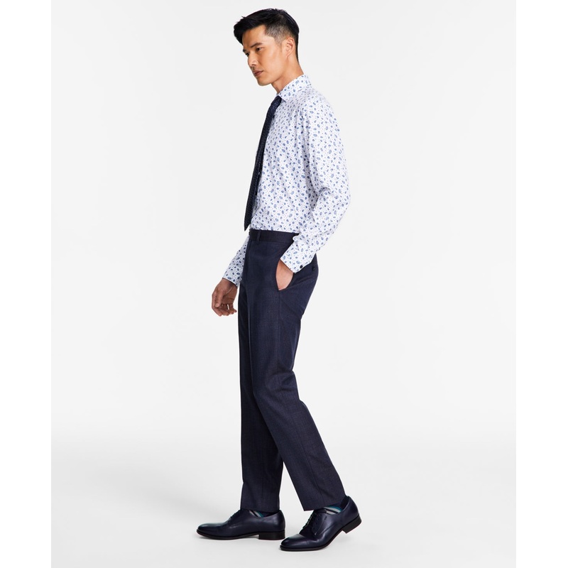 Tallia Mens Slim Fit Stretch Dress Suit Pants Solid Blue 30 x 30