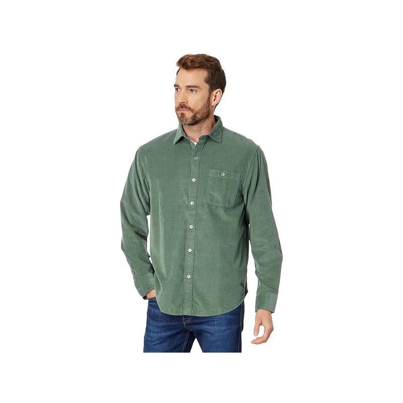 Tommy Bahama Mens Coastline Corduroy Button Down Shirt Trout Green Medium