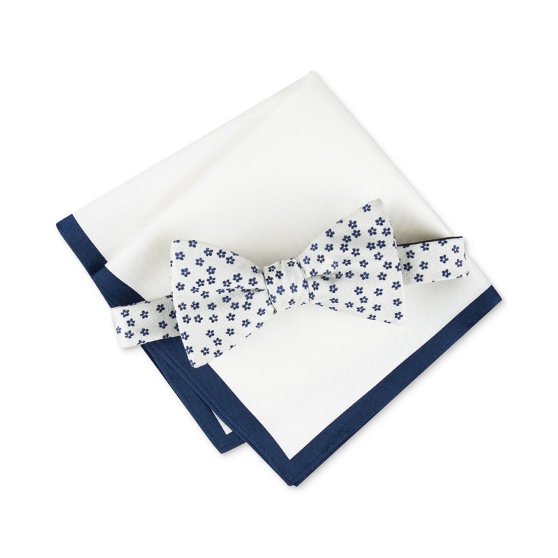 Tommy Hilfiger Mens Necktie Ditsy Floral Bow Tie Cream