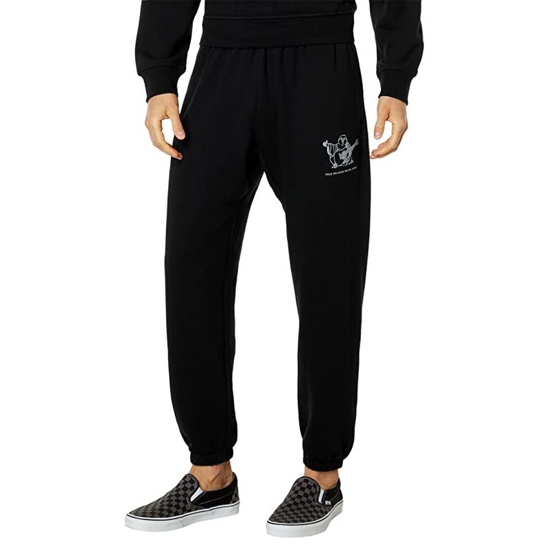True Religion Mens Fleece Relaxed Sweatpants XXL 2XL Black