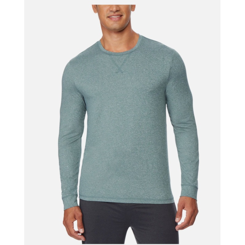 32 Degrees Men's Crewneck Long-Sleeve T - Shirt Medium Uniform Green