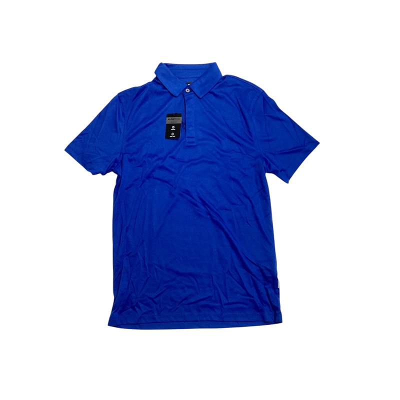 Alfani Men's AlfaTech Stretch Solid Short Sleeve Polo Shirt Royal Blue Small