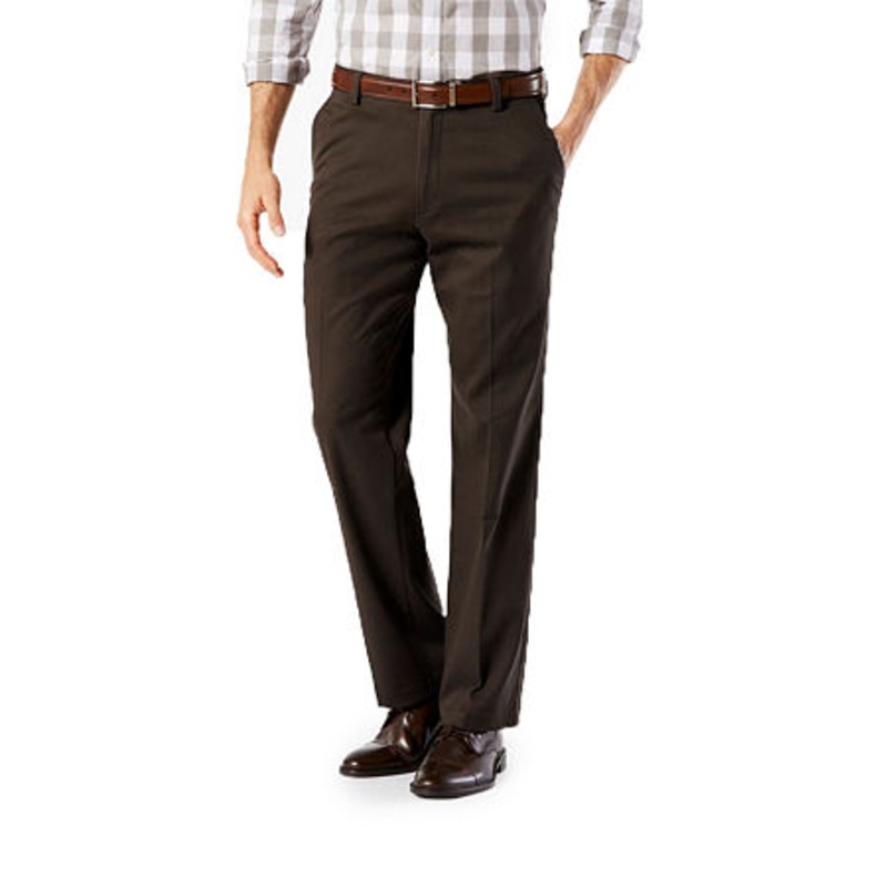 Dockers Men's Easy Straight Fit Khaki Stretch Pants Coffee Bean Brown 32 x 30