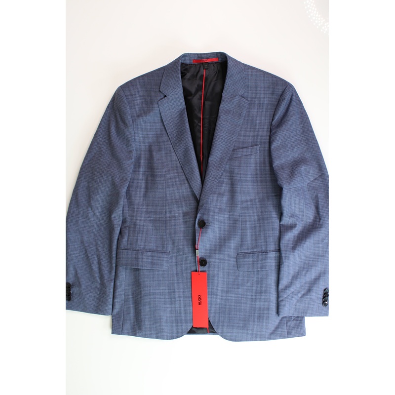 Hugo Boss Men's Modern-Fit Solid Suit Jacket 40R Light Pastel Blue