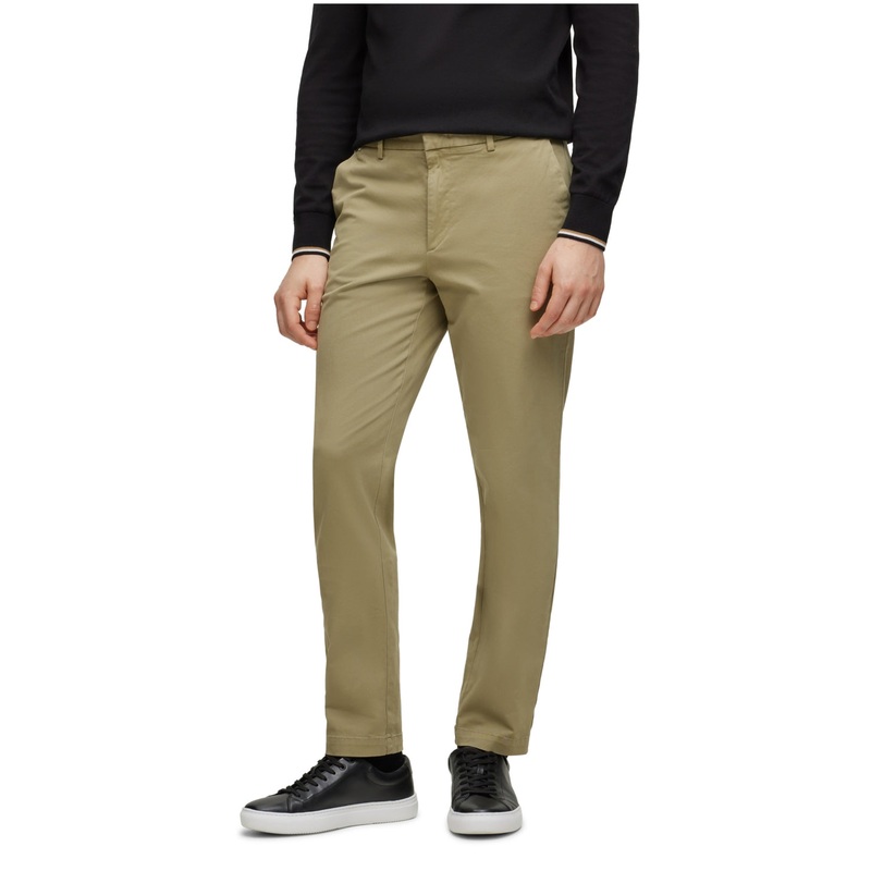 Hugo Boss Mens Kaito Cotton Blend Slim Fit Pants 36 x 32 Light Green
