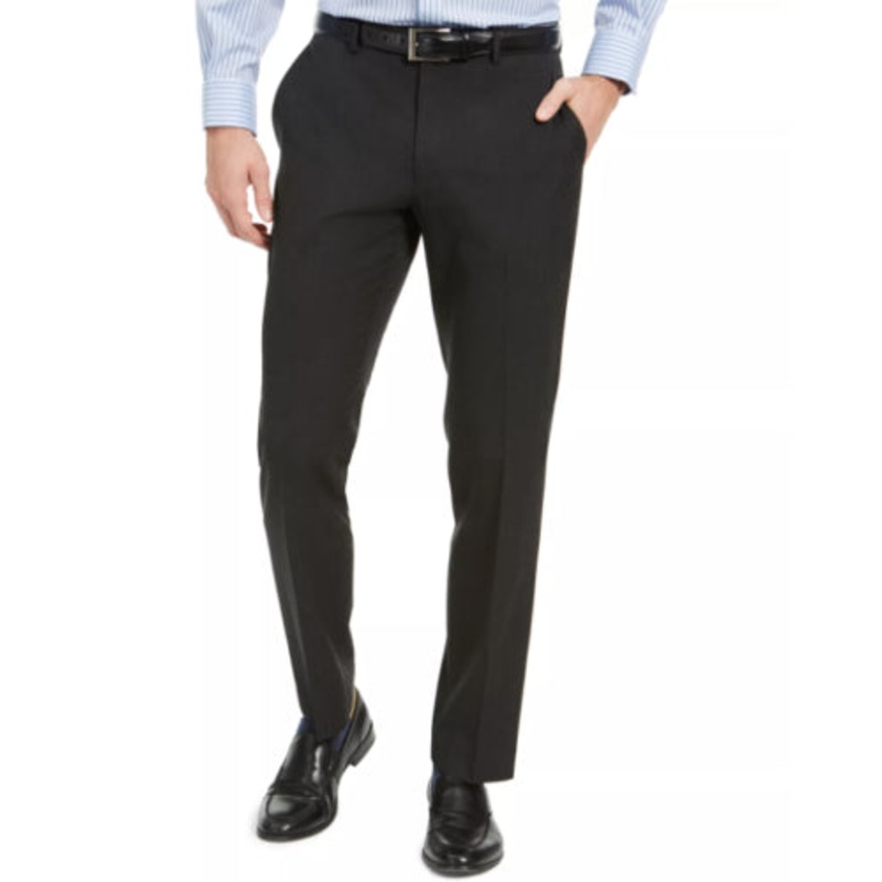 Izod Men's Classic-Fit Black Pindot Dress Pants 41 x 32
