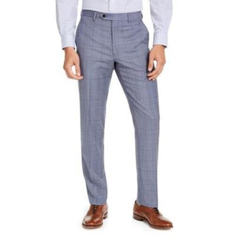 Lauren by Ralph Lauren Mens Dress Pants 42 x 32 Classic-Fit Stretch Blue Wool