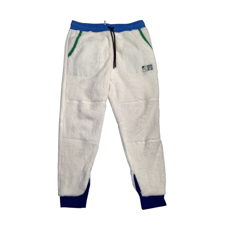 MONCLER Mens Grenoble Fleece Sweatpants Pants Size Large White Blue
