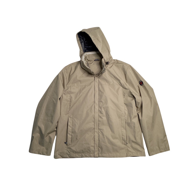 Nautica Men's Classic Lightweight Hooded Bomber Jacket Beach Sand XL