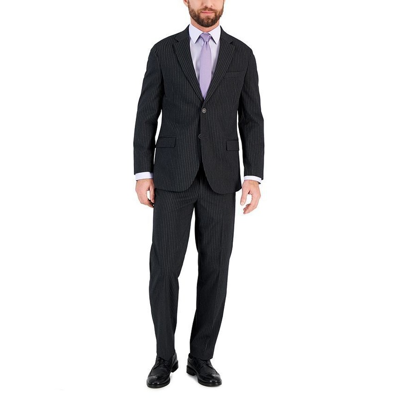 Nautica Men's Modern-Fit Bi-Stretch Suit Pants Only 38 x 32 Dark Grey Pinstriped