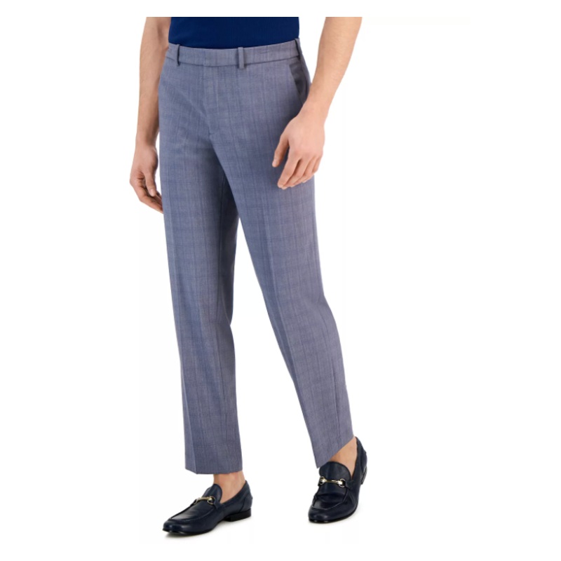 Perry Ellis Portfolio Men's Modern Fit Stretch Dress Pants Grey 34 x 29