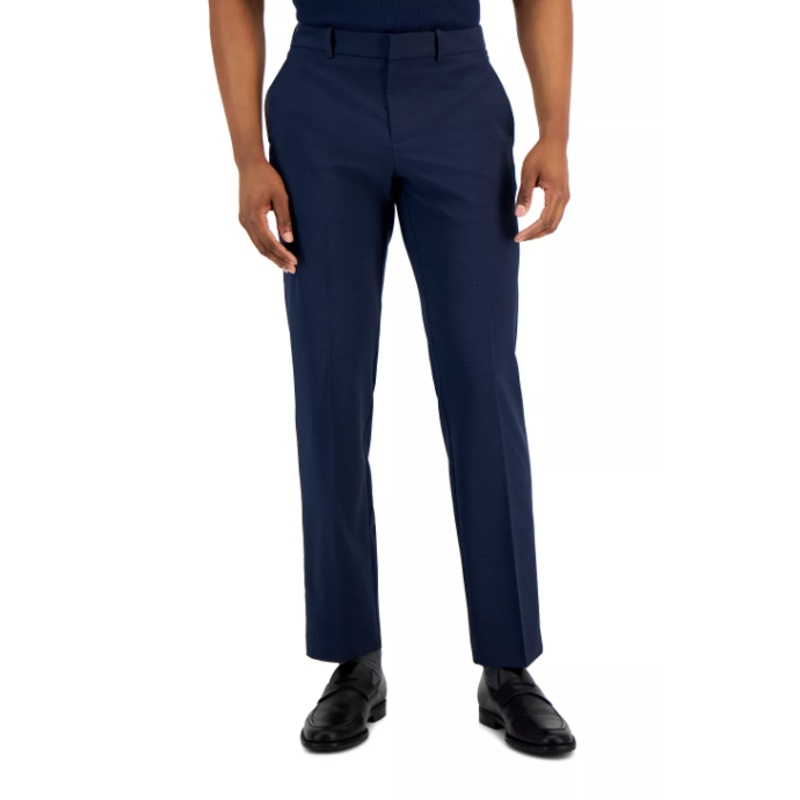 Perry Ellis Portfolio Men's Modern Fit Stretch Dress Pants Navy 34 x 29