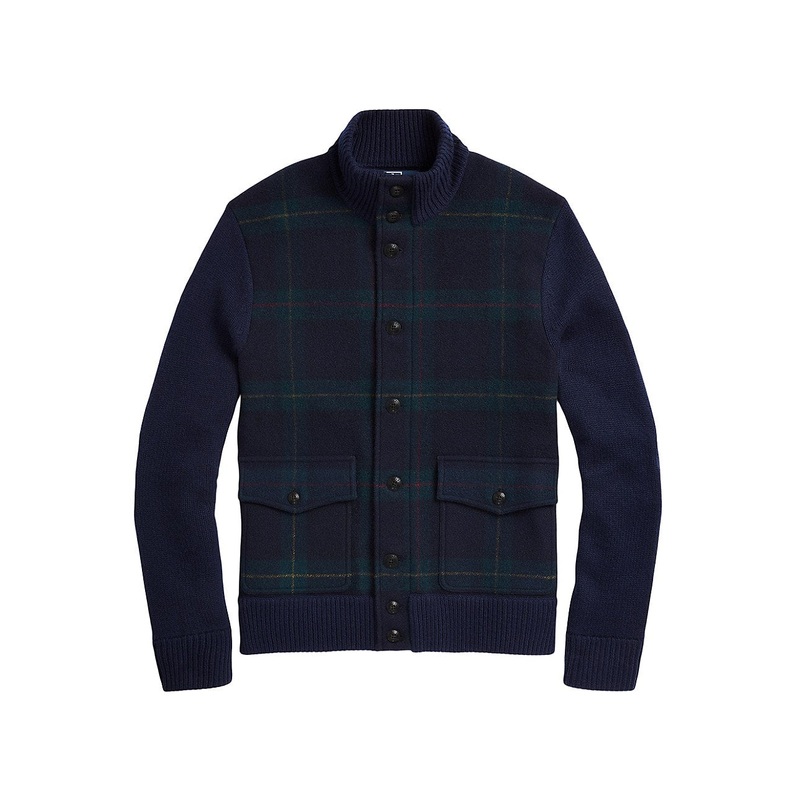 Polo Ralph Lauren Mens Regular Fit Tartan Cardigan Sweater Blue Green Medium