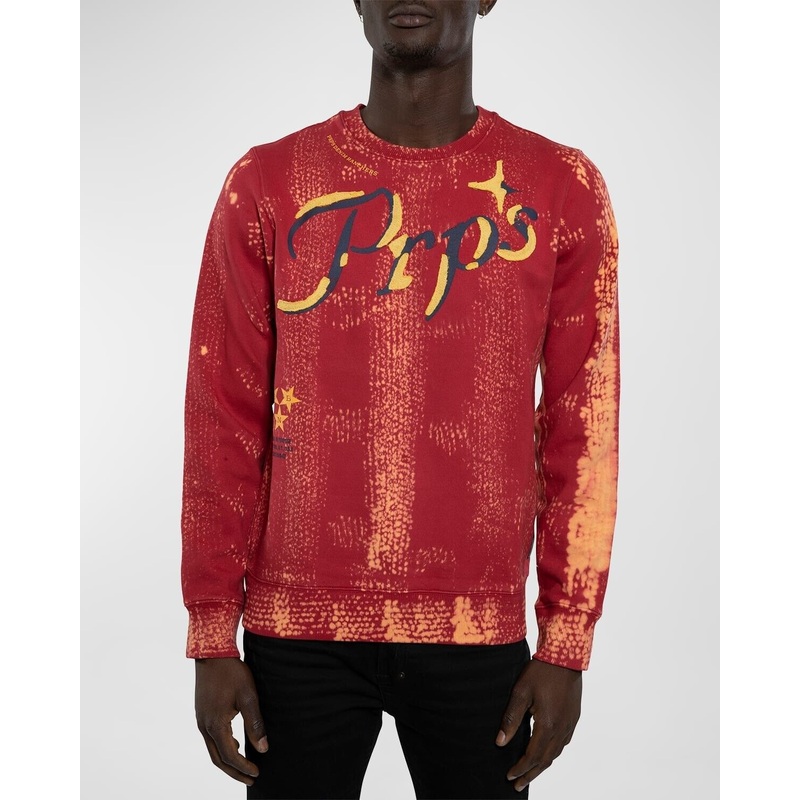 PRPS Men's Nock Graphic Logo Sweater Sweatshirt Small Red