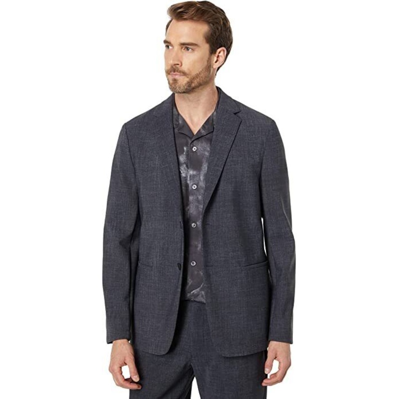 Theory Men's Clinton Slim Sport Coat 40R DPK W Precision Print Grey Melange