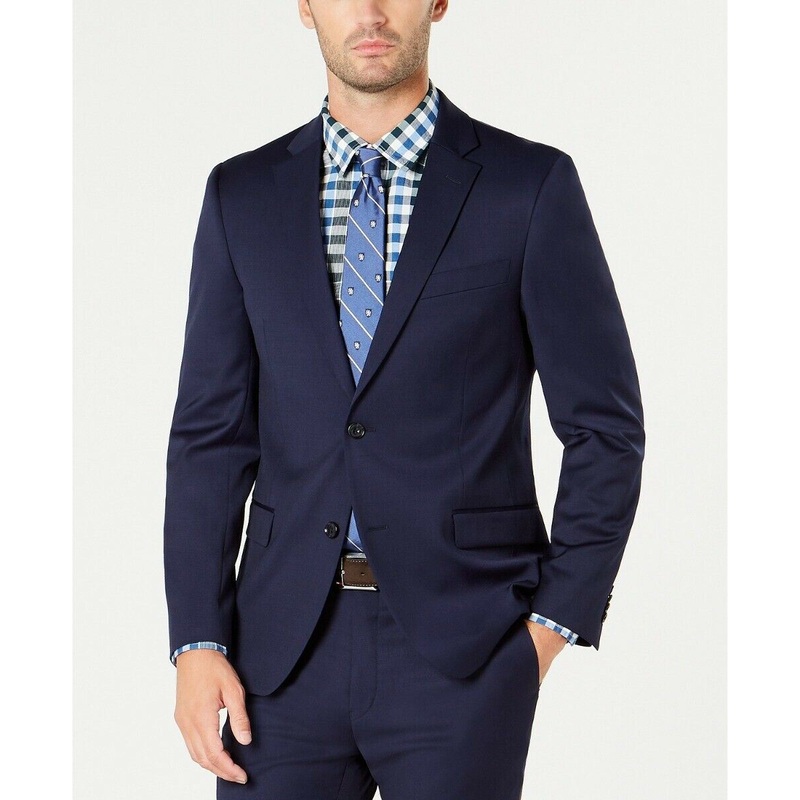 Tommy Hilfiger Men's Regular Fit Essential Twill Blazer Navy Blue 36R