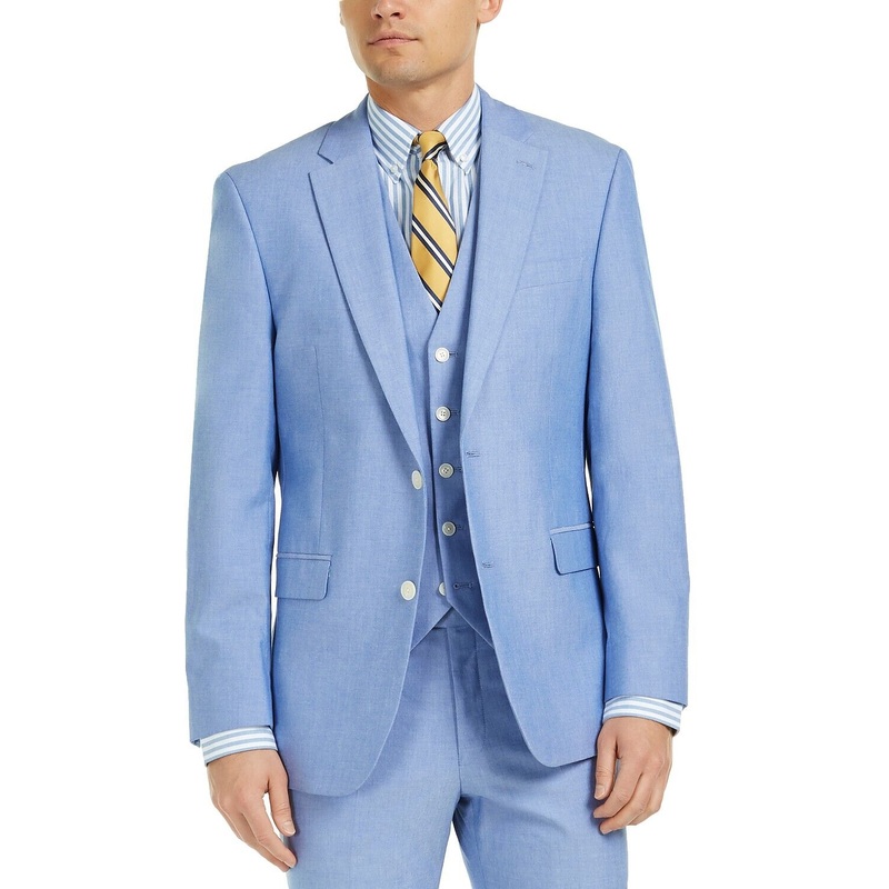 Tommy Hilfiger Men's Sport Coat 44R Blue Modern-Fit Chambray