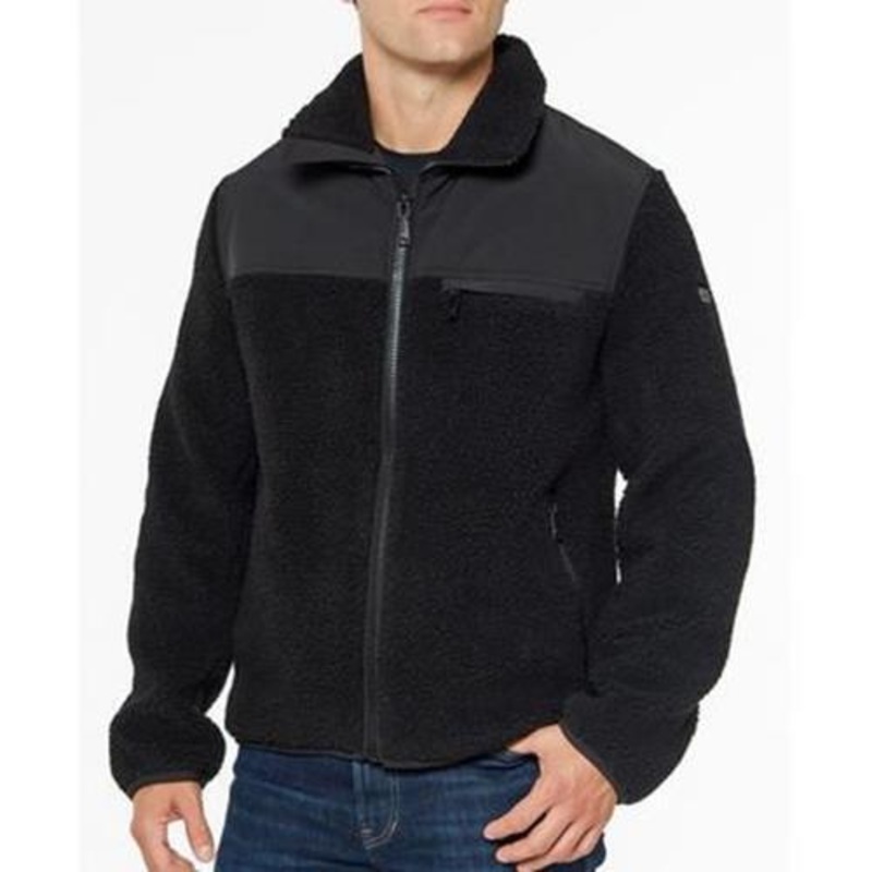 Vince Camuto Men's Zip Fleece Jacket XXL 2XL Black