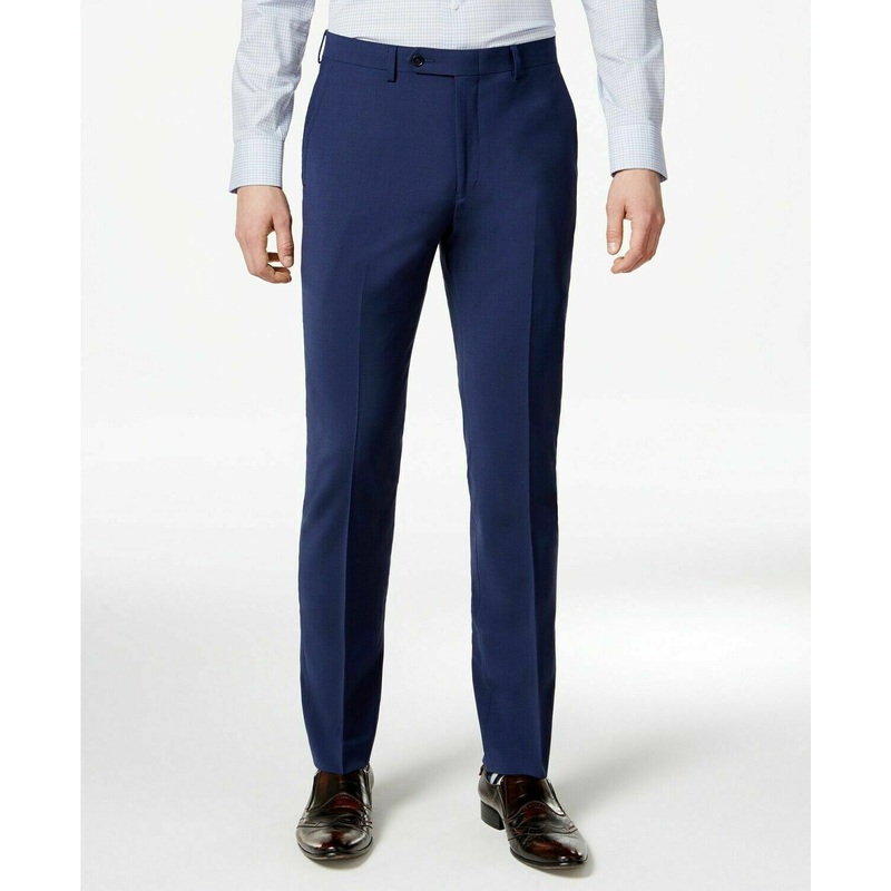 Bar III Skinny Fit Stretch Wrinkle-Resistant Dress Pants 38 x 32 Blue