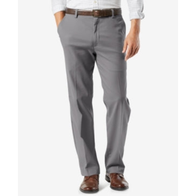 Dockers Mens Big Tall Easy Stretch Dress Pants Grey 44 x 34