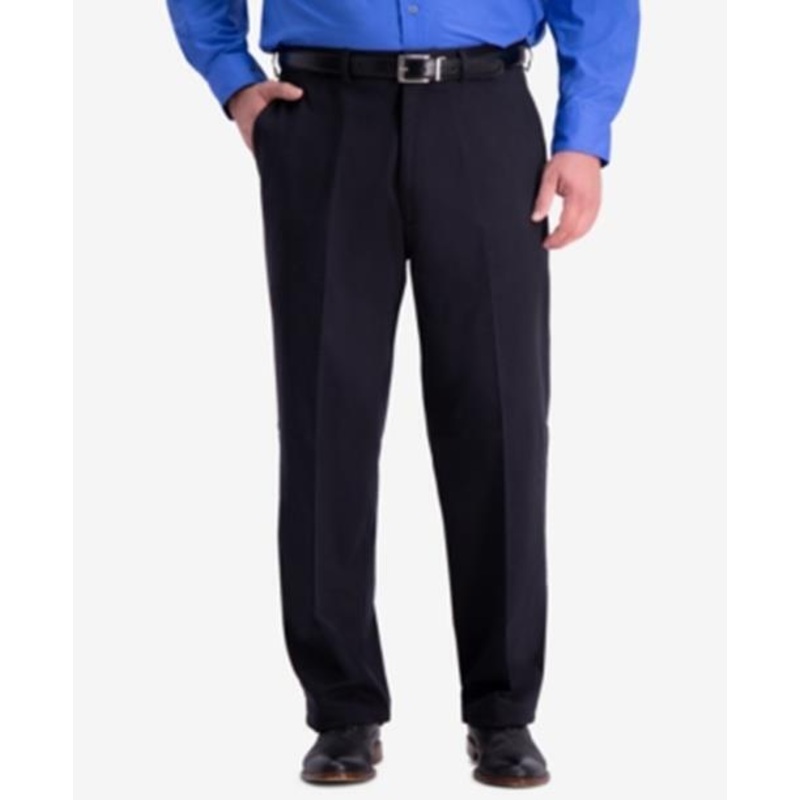 Haggar Big & Tall W2W PRO Relaxed-Fit Stretch Non-Iron Flat-Front 50 x 34 Black