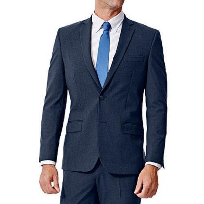 Haggar J.M. Mens Slim-Fit 4-Way Stretch Suit Jacket Navy Blue 40L