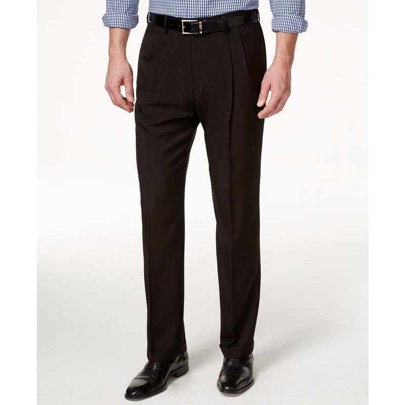 Haggar Men's Eclo Stria Dress Pants Black 40 x 30