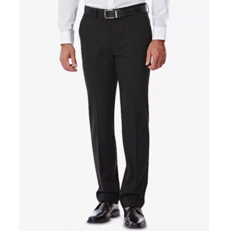 Haggar Men's J.M. 4 Way Stretch Slim Fit Dress Suit Pants Black 32 x 32