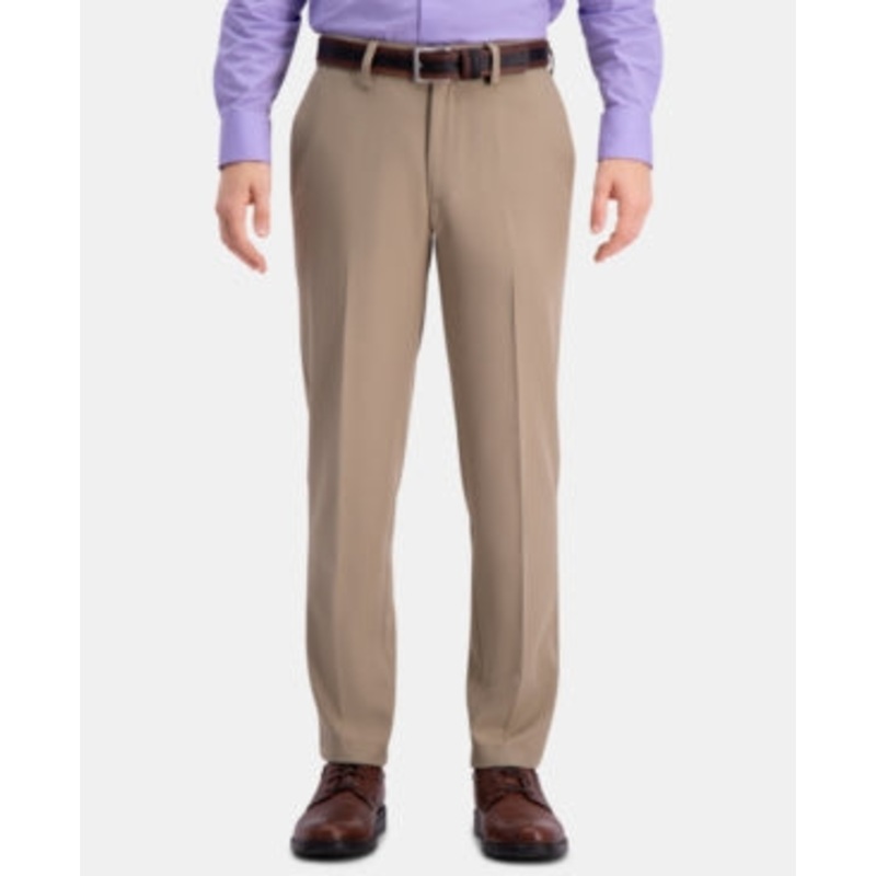 Haggar Mens Cool 18 Pro Slim Fit Dress Pants Beige 32 x 34