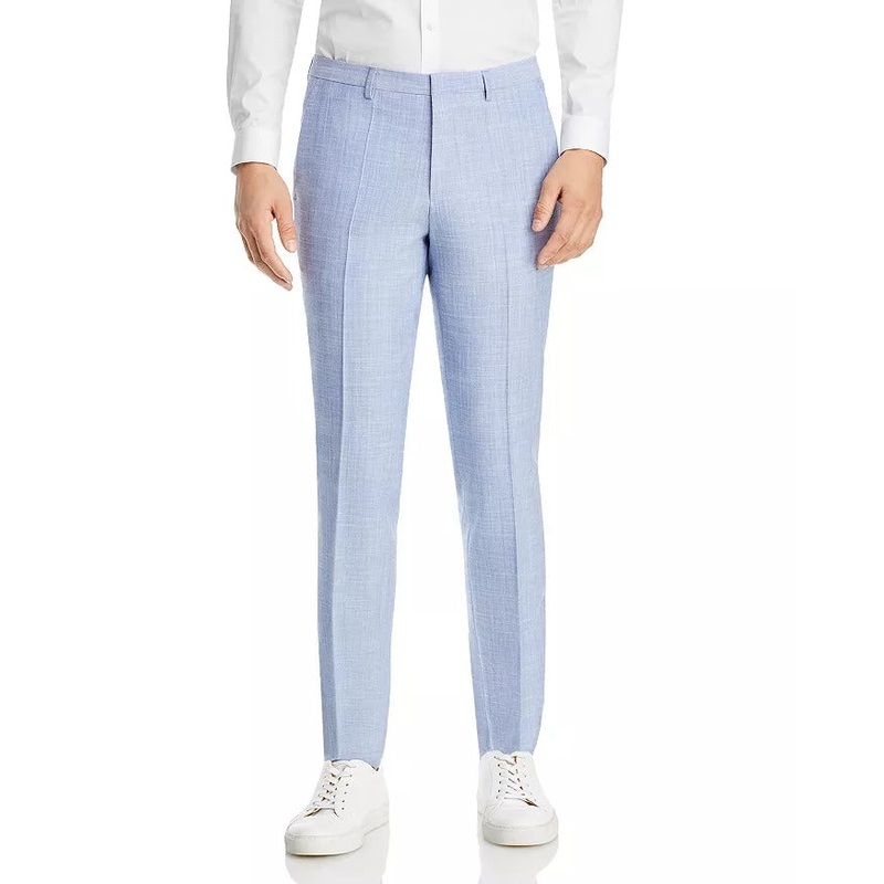 HUGO BOSS Mens Hesten Extra Slim Fit Suit Dress Pants 30 x 32 Light Blue