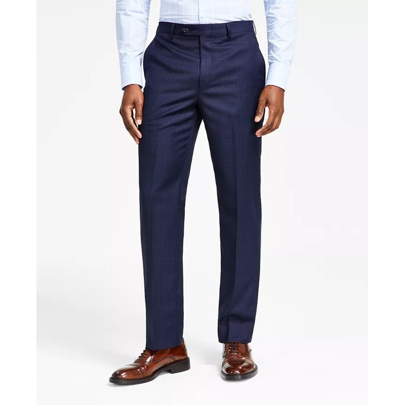 Lauren Ralph Lauren Men's Classic Fit Plaid Dress Pants Blue Plaid  42 x 32