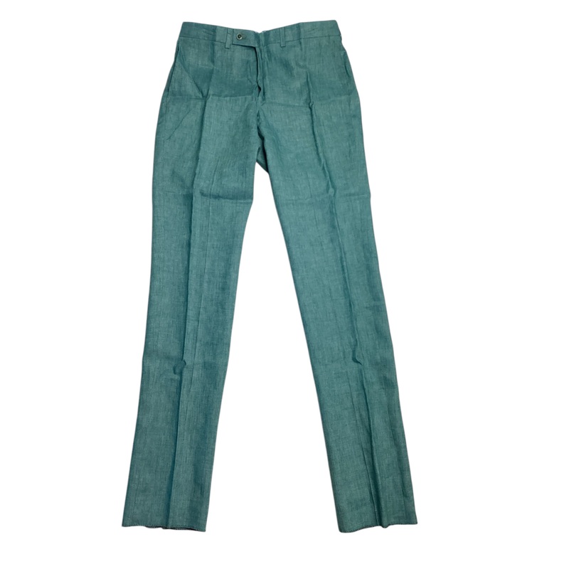Robert Graham Men's Delave Slim Fit Linen Suit Dress Pants Size 34 Teal Green