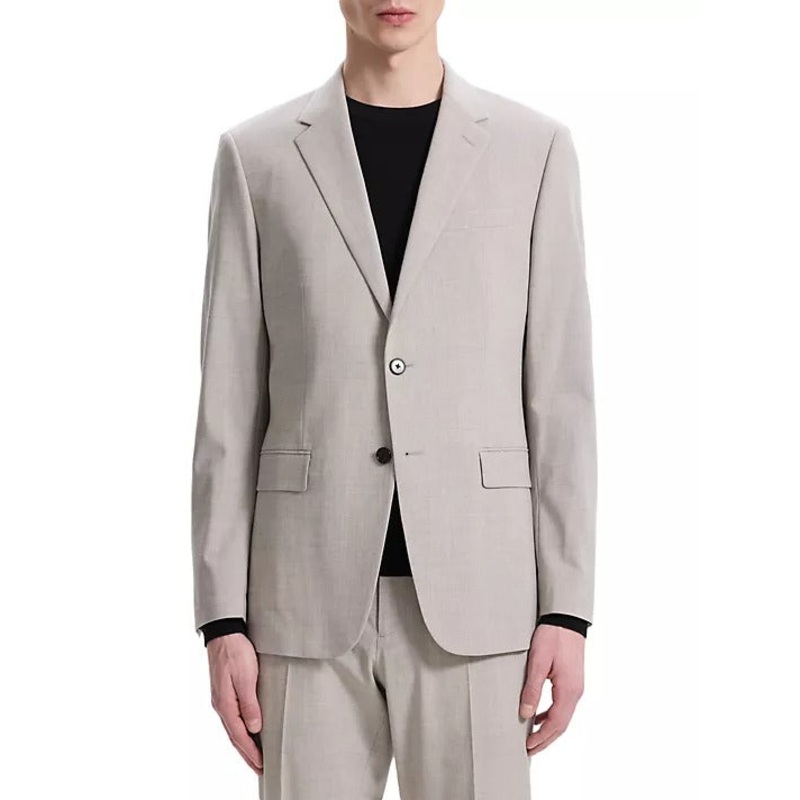 Theory Mens Chambers Slim-Fit Wool Sport Coat Blazer Jacket 42R Sand Beige Tan