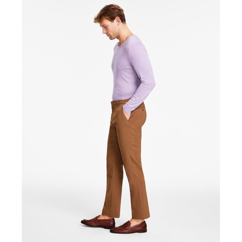 Tommy Hilfiger Mens Modern Fit Flex Dress Pants Camel Brown 40 x 32