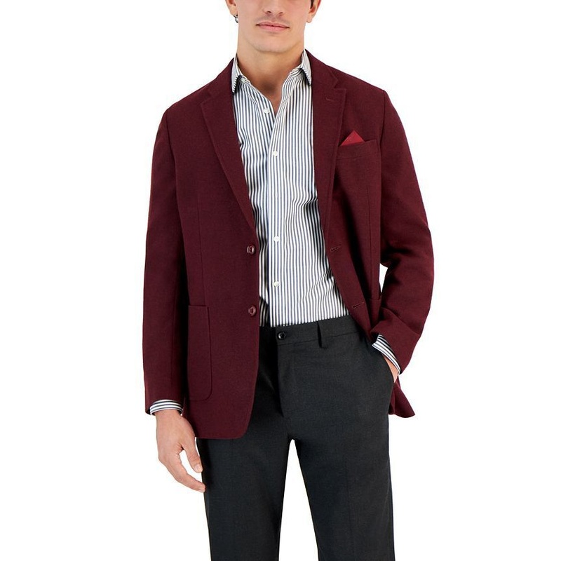 VINCE CAMUTO Men's Sport Coat Burgundy 36R Slim-Fit Twill