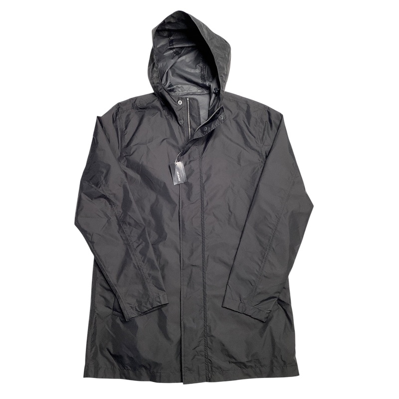 Alfani Mens Packable Hooded Rain Coat Black Small
