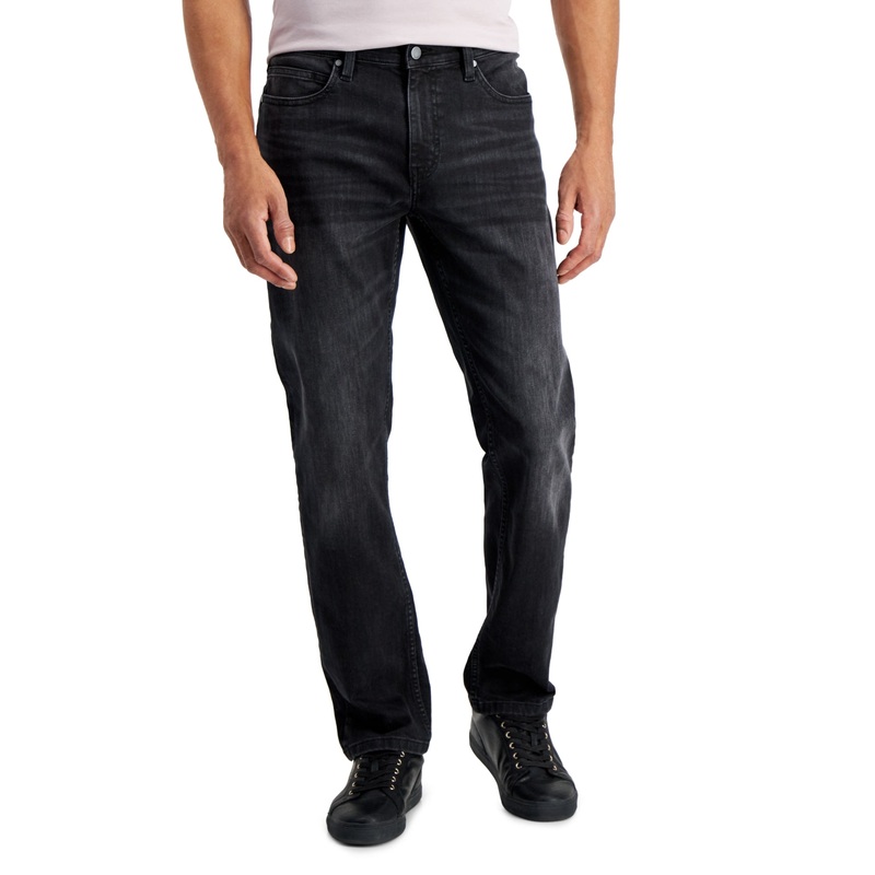 Alfani Mens Sam Straight Leg Jeans Black Wash 38 x 32