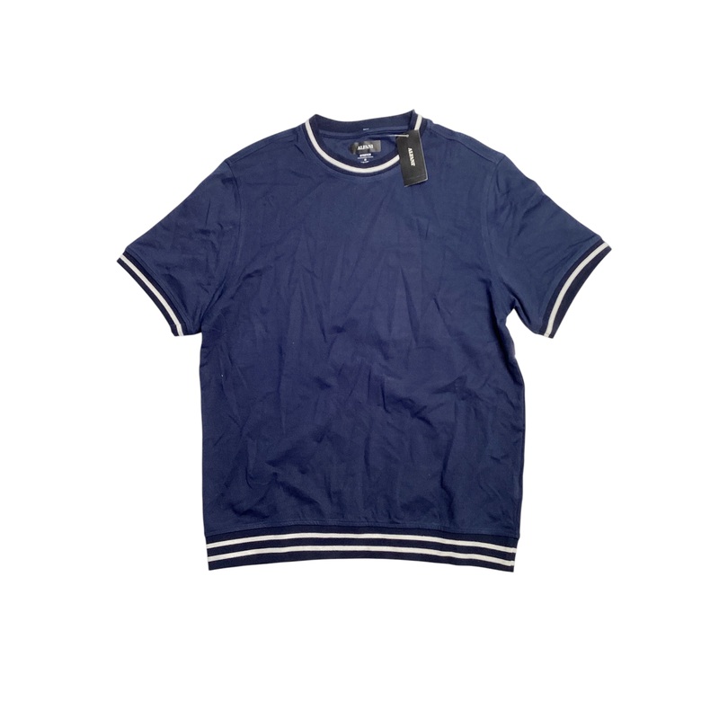 Alfani Mens Tipped Crewneck Short Sleeve T Shirt Blue Medium