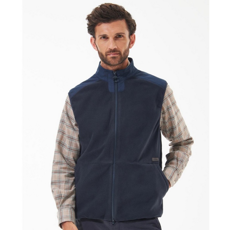 Barbour Men's Country Full Zip Fleece Vest Blue Large