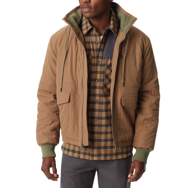 BASS OUTDOOR Men's Quilted Bomber Jacket Brown Large