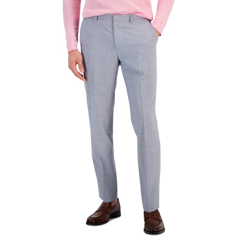 Hugo Boss Mens Modern fit Dress Pants Pants 40 / 32 Blue Check Stretch